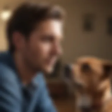 Pet Owner Contemplating a Decision A pet owner contemplating a decision