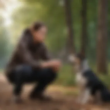 A trainer demonstrating techniques with a dog