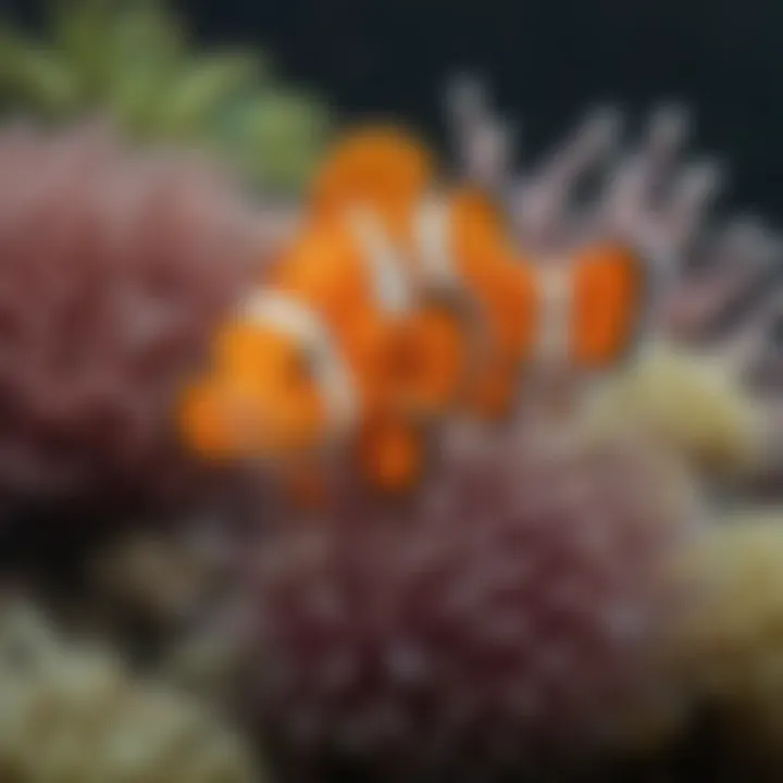 Clownfish in an anemone showcasing their natural habitat