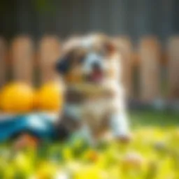 A playful puppy enjoying outdoor time