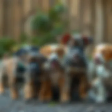 Diverse Puppy Breeds Different breeds of puppies in a playful setting