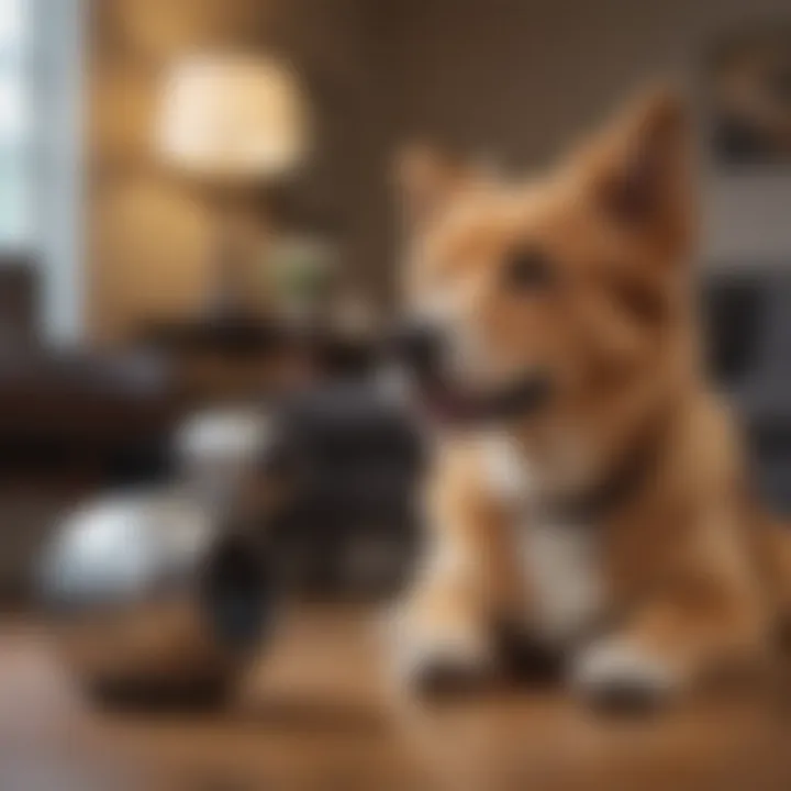 Dog interacting with the Furbo device