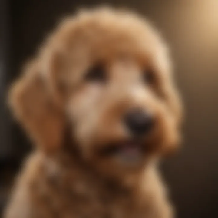 Close-up of a Golden Doodle's hypoallergenic coat