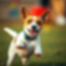Energetic Parson Russell Terrier in a playful pose