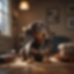 Dachshund puppy in a cozy setting