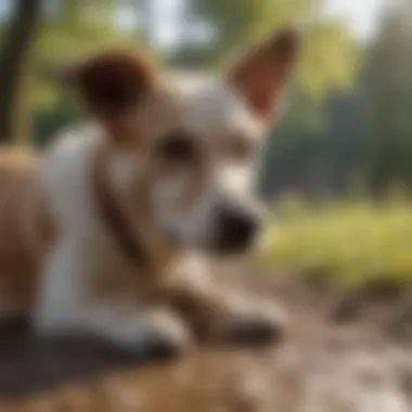 A calm dog enjoying a peaceful morning