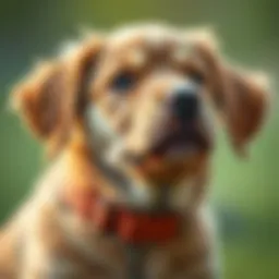 Puppy wearing a correction collar in a training session