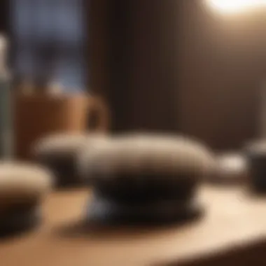 Different types of shedding brushes displayed on a tabletop
