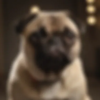 Pug engaging in training exercises