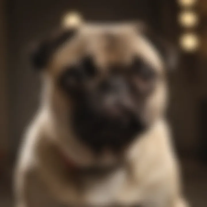 Pug engaging in training exercises