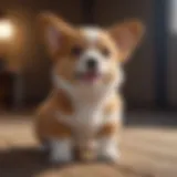 Charming toy corgi puppy with a playful expression