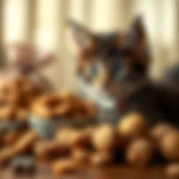 A selection of high-quality kitten treats displayed attractively