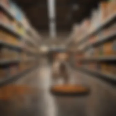 A vibrant display of pet food options available in a store.