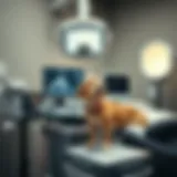 Veterinary ultrasound machine in a clinical setting