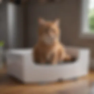 A well-organized and clean litter box setup