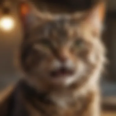 Distressed Cat Close-up of a cat exhibiting signs of distress.
