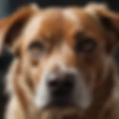 Signs of Distress in Dogs A close-up of a dog looking unwell