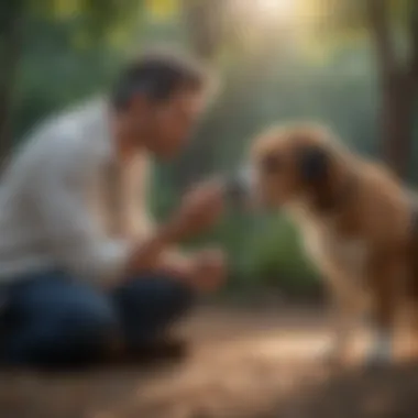 Seeking Professional Guidance A veterinarian consulting with a dog owner
