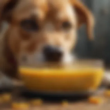 Dog food and water bowl