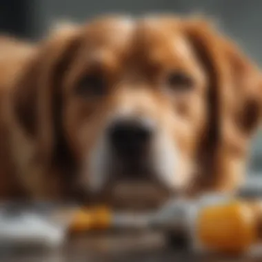 Veterinarian examining a dog