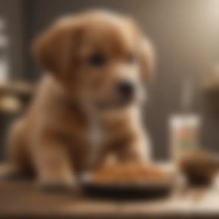 A puppy receiving proper nutrition from a balanced diet