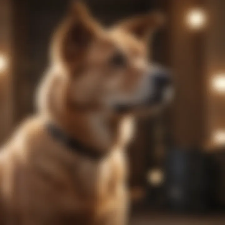 A confident dog standing proudly