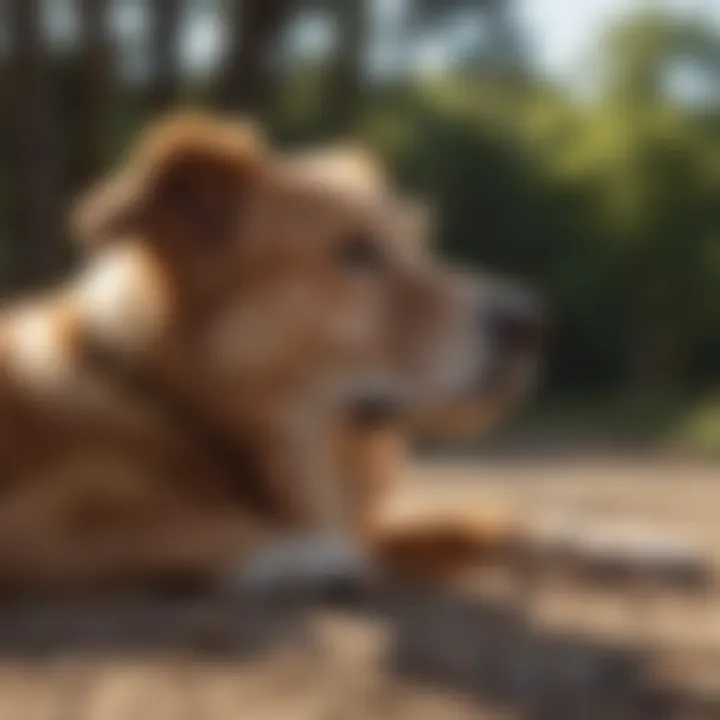 A serene dog basking in the sunlight