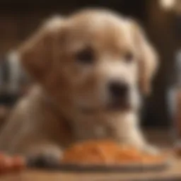 Puppy enjoying nutritious food