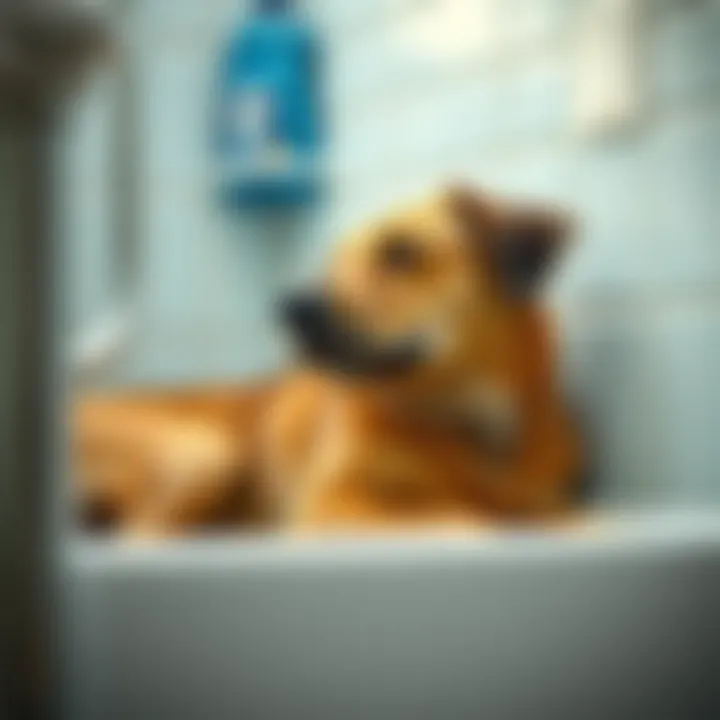 A Calm Canine in a Sanitized Space Dog relaxing in a clean environment