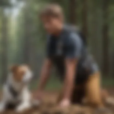 A veterinarian discussing weight vests with a dog owner