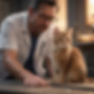 Veterinary Consultation Importance A veterinarian consulting with a pet owner about their cat's health
