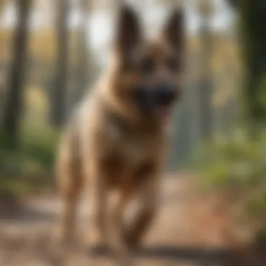 Active Lifestyle of a Healthy German Shepherd A healthy German Shepherd playing outdoors