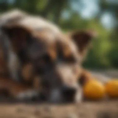 The Fruits of Successful Training A well-trained dog lying down in a calm environment