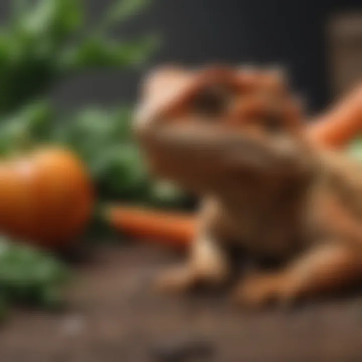 Fresh vegetables ideal for a bearded dragon's diet