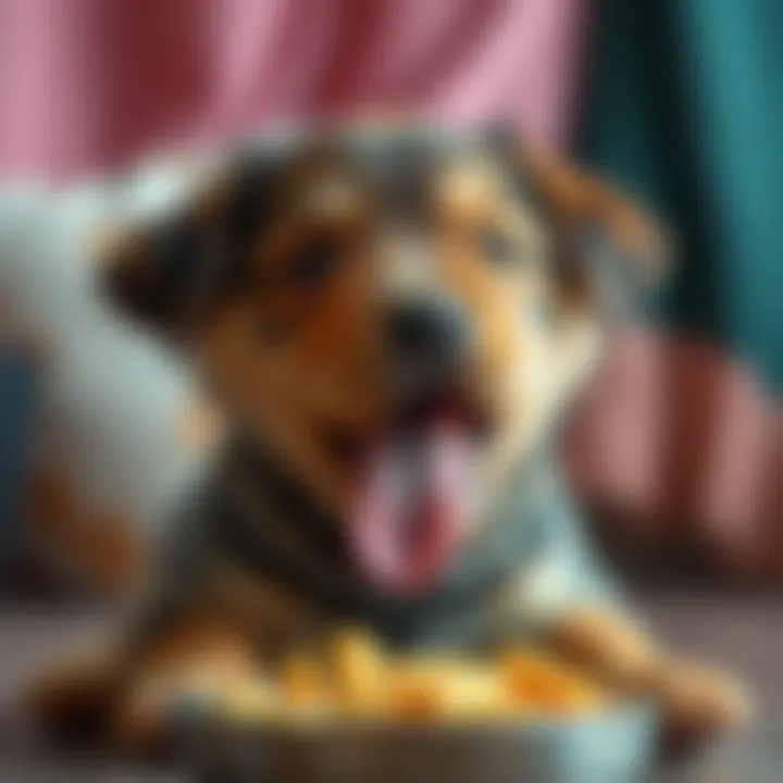Puppy Relishing Solid Food Puppy enjoying solid food
