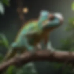 A captivating chameleon perched on a branch