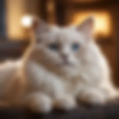 Cozy Ragdoll Cat Ragdoll cat lounging comfortably in a cozy home
