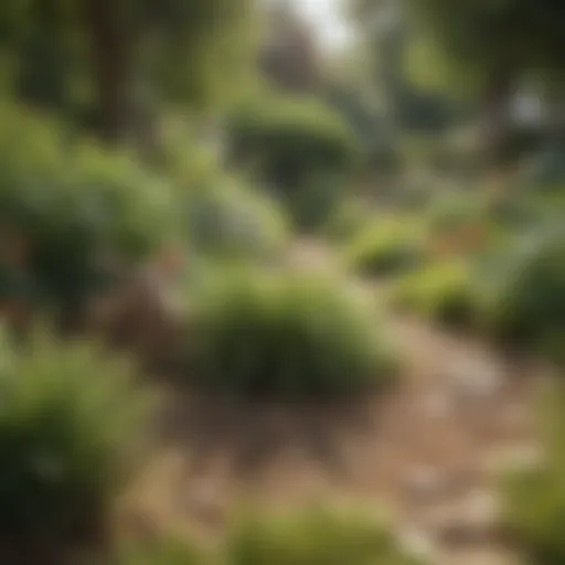 A serene yard showcasing healthy grass and vibrant plants, free from pests.